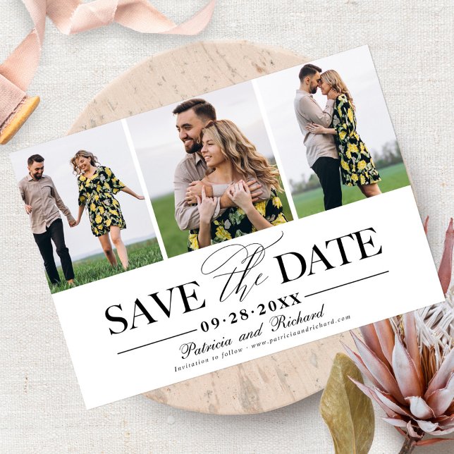 Invitation Mariage Simple Et Design Enregistrer La Date 3 Pho (Créateur téléchargé)
