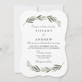 Invitation Mariage simple et élégant à feuilles