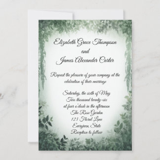 Invitation Mariage Simple et Élégant avec de la Verdure