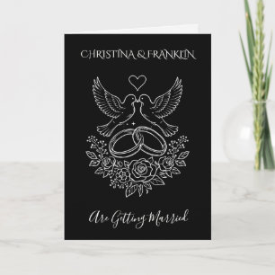 Invitation Mariage simple et élégant en noir et blanc avec de
