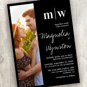 Invitation Mariage simple et moderne de monogramme photo
