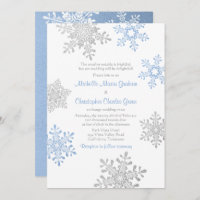 Mariage simple Lapin bleu Silver Winter Snowflake
