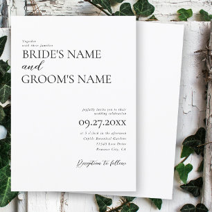 Invitation Mariage simple minimaliste moderne