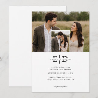 Invitation Mariage Simple Moderne Boho 2 Photos