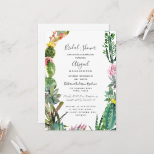 Invitation Mariage Simple Moderne Cactus Plante Succulente