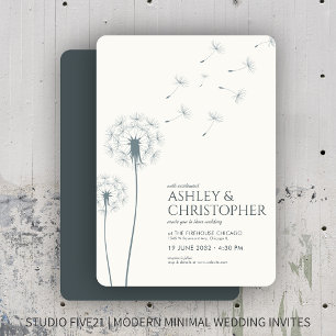 Invitation Mariage simple moderne gris ardoise