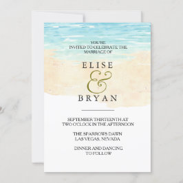 Invitation Mariage simple moderne Watercolor Beach