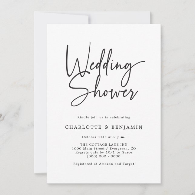Invitation Mariage Simple Script (Devant)