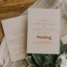 Mariage simple terracotta avant et arrière Formel