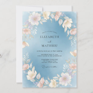 Invitation Mariage Sky Champagne Bloom
