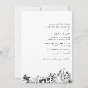 Invitation Mariage Skyline de Fort Worth