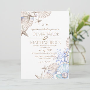 Invitation Mariage Soft Elegant Ocean Beach