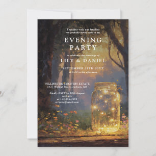 Invitation Mariage Soirée en Jarre de Maçon de Forêt Magique