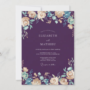 Invitation Mariage Soirée Humeur Deep Purple
