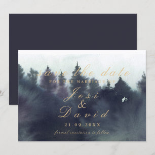 Invitation Mariage sombre et éthéré en forêt, Enregistrez la 