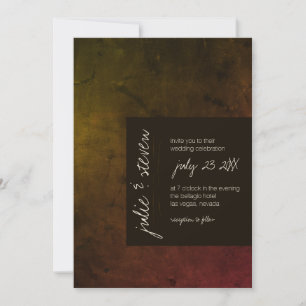 Invitation Mariage sombre moderne d'automne