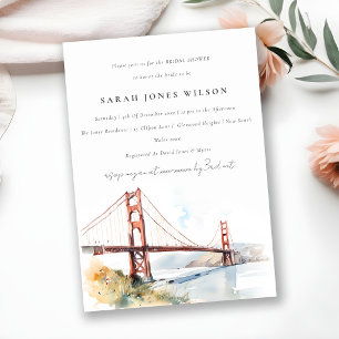Invitation Mariage sous la pluie avec pont Golden Gate de San