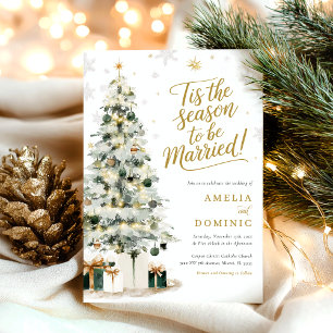 Invitation Mariage sous l'Arbre de Noël d'Hiver