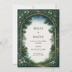 Invitation Mariage sous l'arche de la forêt crépusculaire