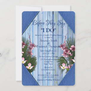 Invitation Mariage sous thème Nuit - Fleurs Bleues et Roses