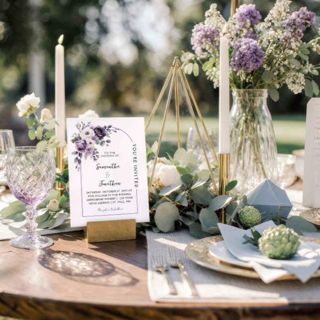 Invitation Mariage sous une arche de lavande et de pourpre |  (Créateur téléchargé)