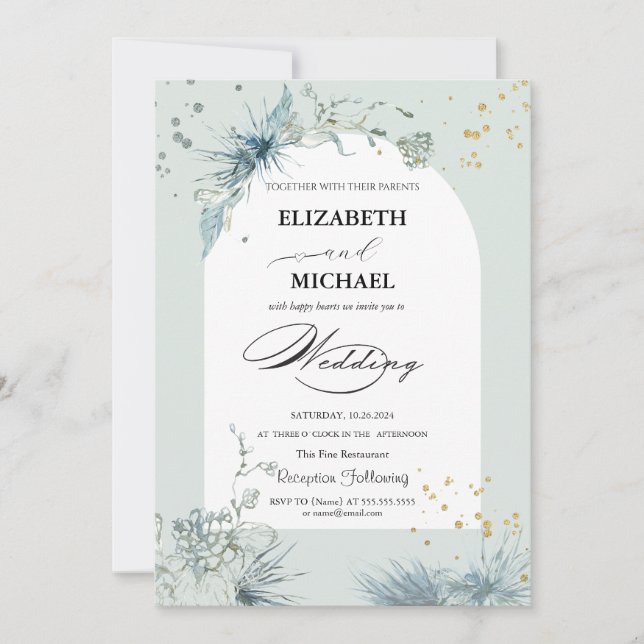 Invitation Mariage Star Gold Star Sun Moon (Devant)