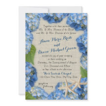 Mariage Starfish et Blue Hydrangea