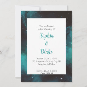 Invitation Mariage Starlight de la Nébuleuse de Teal