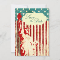 Mariage Statue de la Liberté et Drapeau Enregistre