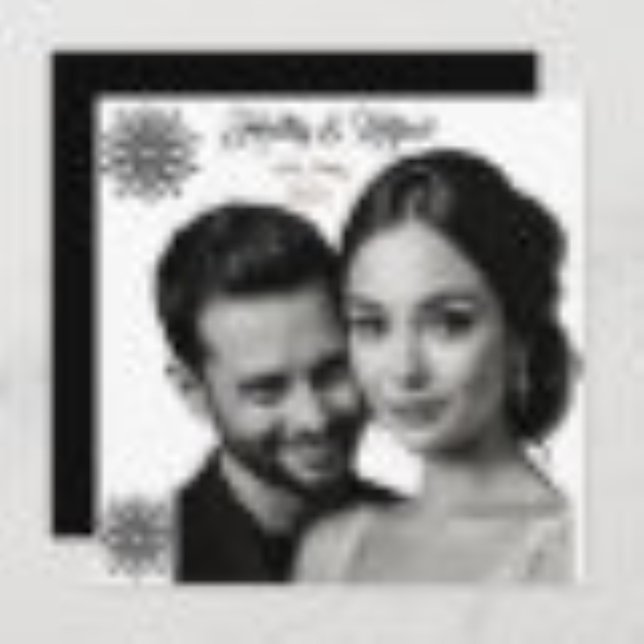 Invitation mariage style rétro noir et blanc photo (Créateur téléchargé)