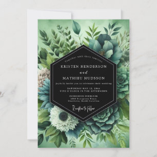 Invitation Mariage Succulent Sage Verdoyant