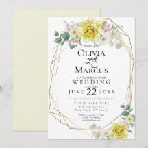 Mariage | Sunny Yellow Peony Aquarelle Fleurs