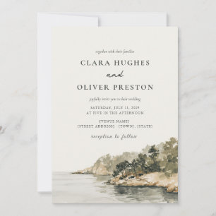 Invitation Mariage sur la côte de Majorque, scénario pinède e