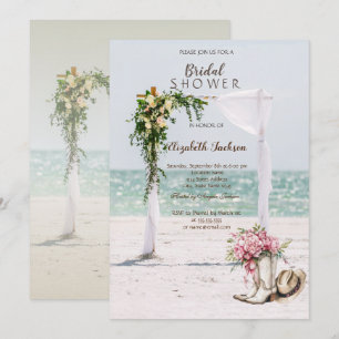 Invitation Mariage sur la plage arboré Bottes de cowgirl Show