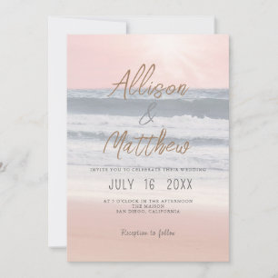 Invitation Mariage sur la plage au coucher du soleil Mariag