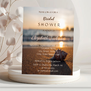 Invitation Mariage sur la Plage au Coucher du Soleil Réceptio