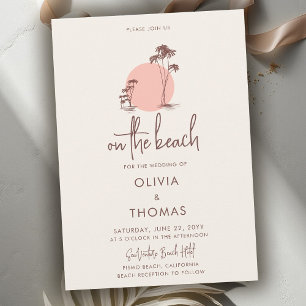 Invitation Mariage sur la plage aux palmiers sous le soleil r
