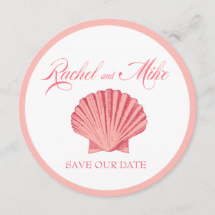 Invitation Mariage sur la plage Coquilles Saint-Jacques   ros