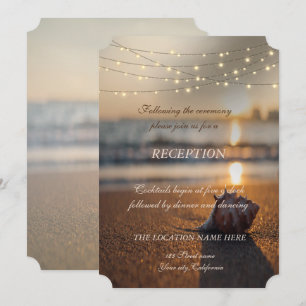 Invitation Mariage sur la Plage Coucher de Soleil Réception C