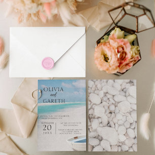 Invitation mariage sur la plage de couleur de l'eau