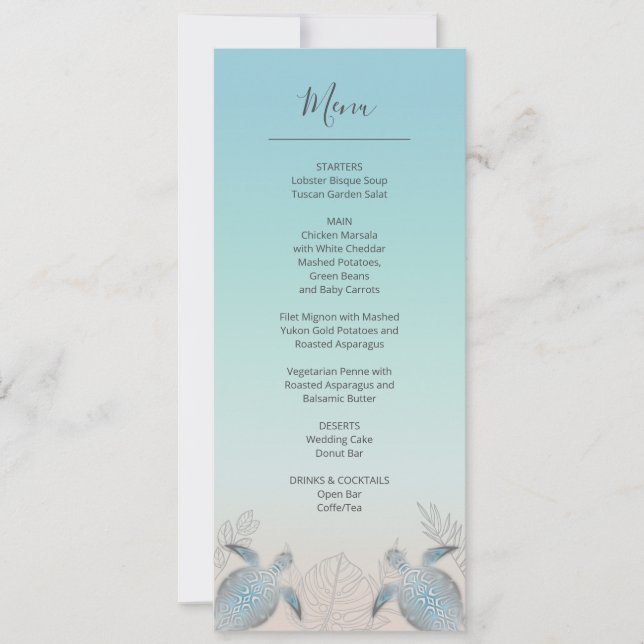 Invitation Mariage sur la plage des tortues de mer d'argent (Devant)