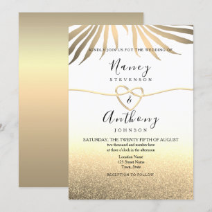 Invitation Mariage sur la plage d'or