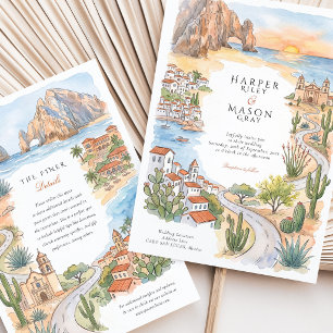 Invitation Mariage sur la plage El Arco à Cabo San Lucas au M