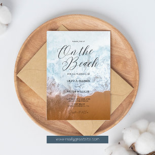 Invitation Mariage sur la plage, été, océan bleu