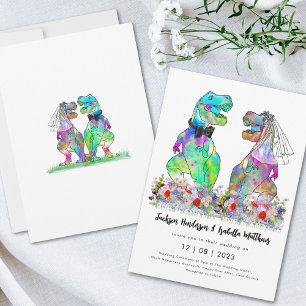 Invitation Mariage sur le thème des dinosaures