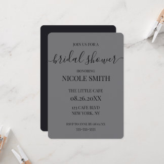 Invitation Mariage sur mesure gris et noir
