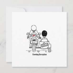 Invitation Mariage sur moto et side-car personnalisé