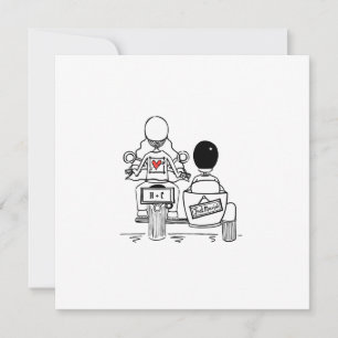 Invitation Mariage sur moto et side-car personnalisé