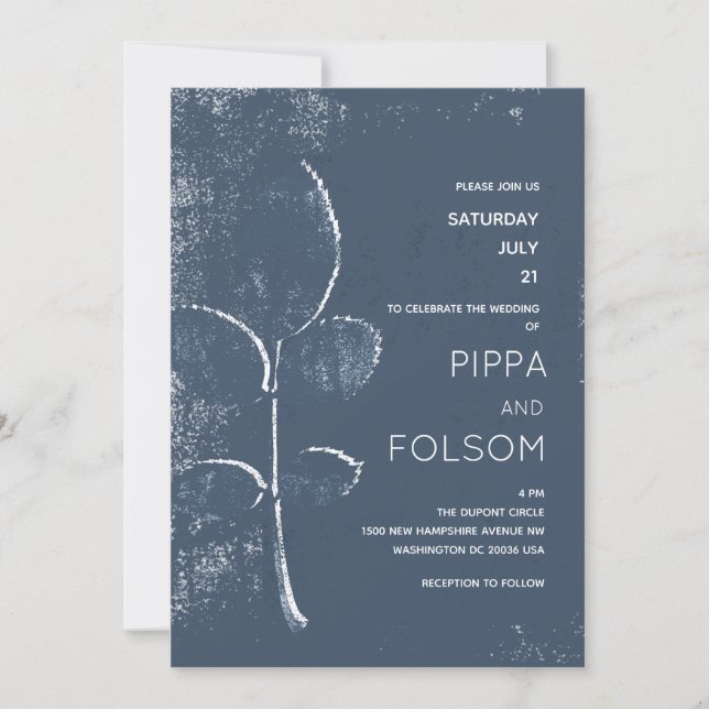Invitation Mariage sur toile au clair de lune (Devant)