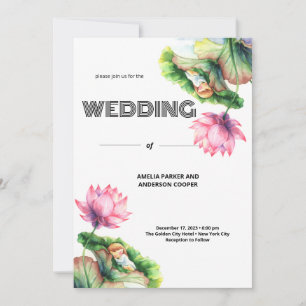 Invitation Mariage Symphonique Floral Blanc
